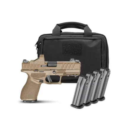 Springfield Armory EC9409FU15PAC Echelon 4.0FC 9mm Luger 15+1 4" Black Melonite Barrel, FDE Cerakote Steel Optic Ready/Serrated Slide & Polymer Frame w/Picatinny Rail, Adaptive Texture Grip