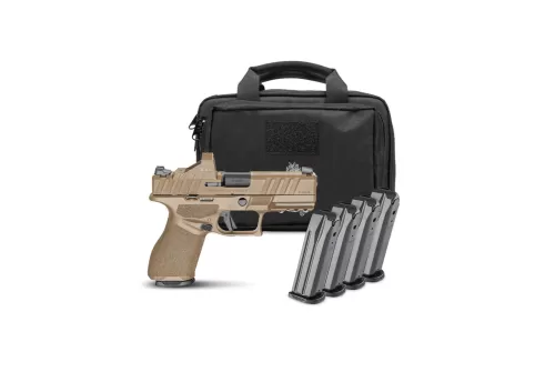 Springfield Armory EC9409FU15PAC Echelon 4.0FC 9mm Luger 15+1 4" Black Melonite Barrel, FDE Cerakote Steel Optic Ready/Serrated Slide & Polymer Frame w/Picatinny Rail, Adaptive Texture Grip