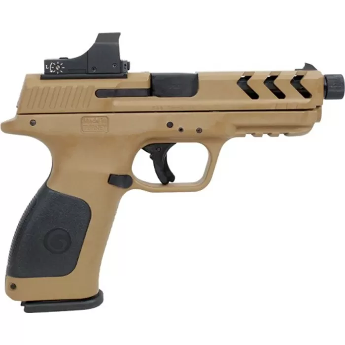 Girsan MC28SA 9MM 4.25" Threaded Barrel With Optic, Flat Dark Earth Polymer Frame, 15rd Mag Girsan MC28SA 9MM 4.25" Threaded Barrel With Optic, Flat Dark Earth Polymer Frame, 15rd Mag