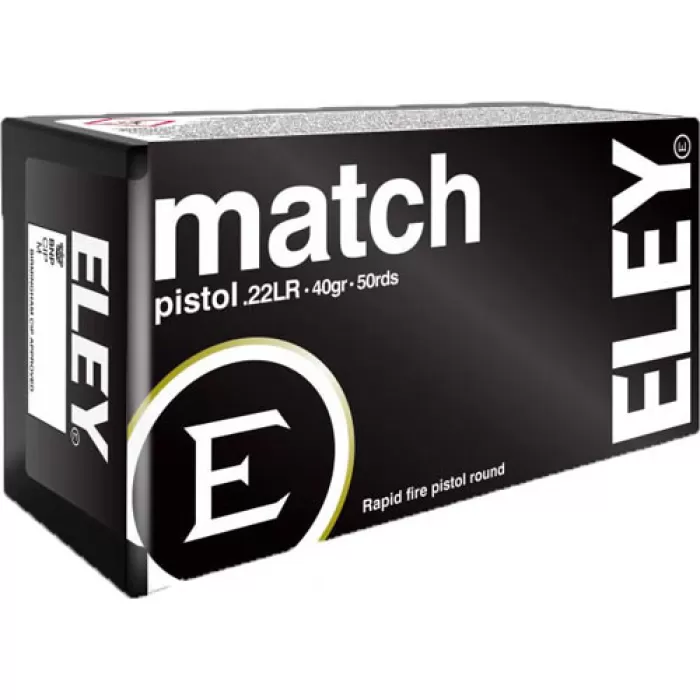 Eley Ammo Match Pistol .22lr - 40gr. Round Nose 50-pack Eley Ammo Match Pistol .22lr - 40gr. Round Nose 50-pack