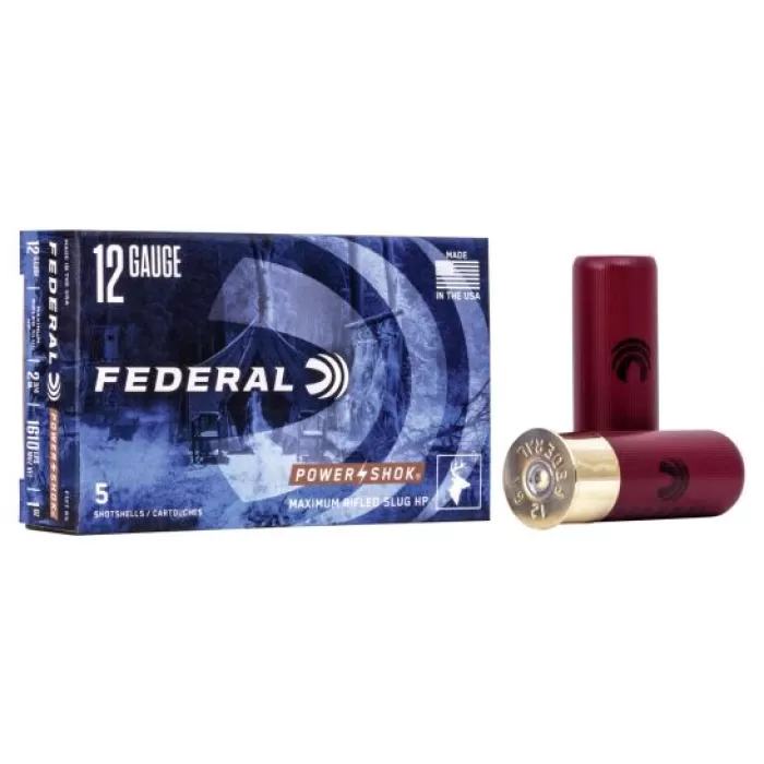 Federal 12ga 2.75" Max 1oz HP Power-Shok Shotshell Ammunition 5rds - F127 RS Federal 12ga 2.75" Max 1oz HP Power-Shok Shotshell Ammunition 5rds - F127 RS