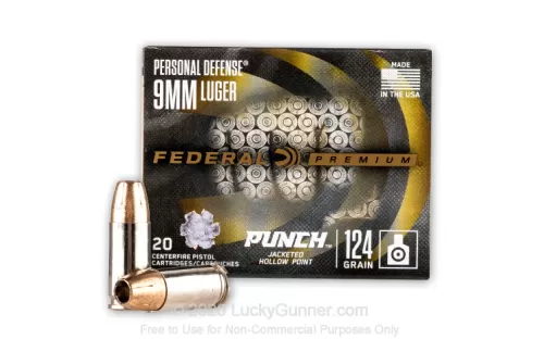 9mm - 124 Grain JHP - Federal Punch - 200 Rounds