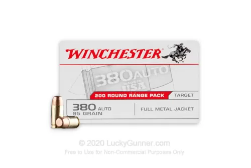 Winchester Target & Practice .380 Auto, 95gr FMU, 1000rd Case