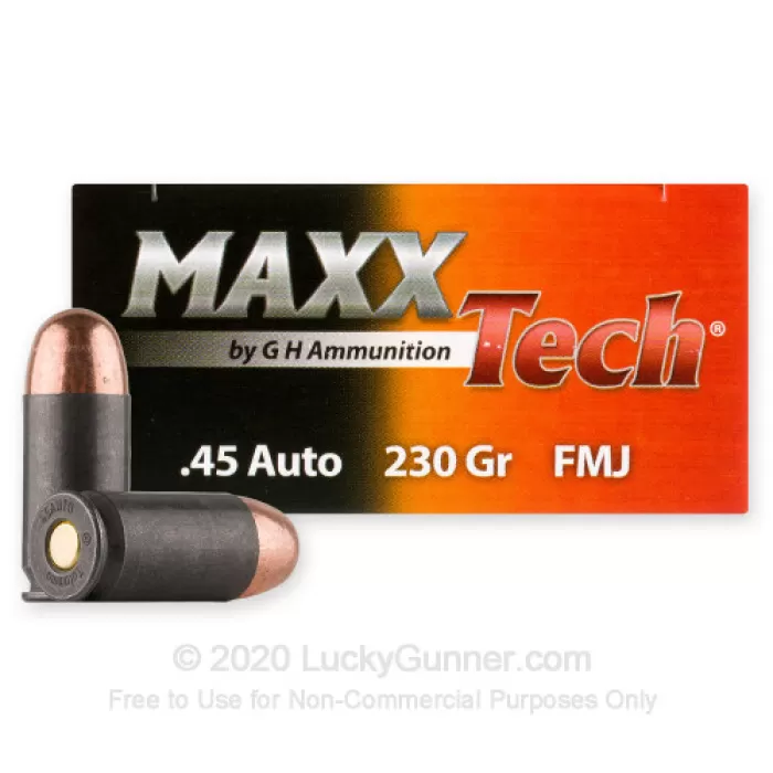 45 ACP - 230 Grain FMJ - MAXXTech Essential Steel - 500 Rounds