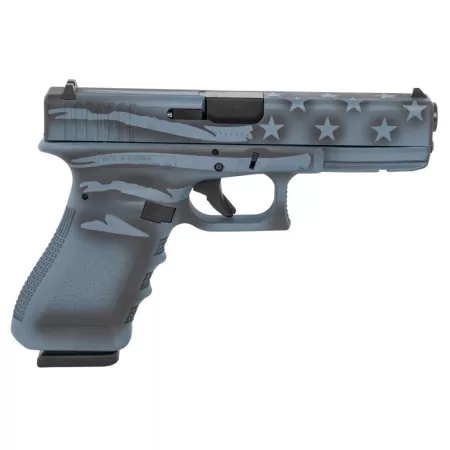 Glock G17 Gen3 9mm Pistol with Coyote Blue Titanium Flag Cerakote Finish