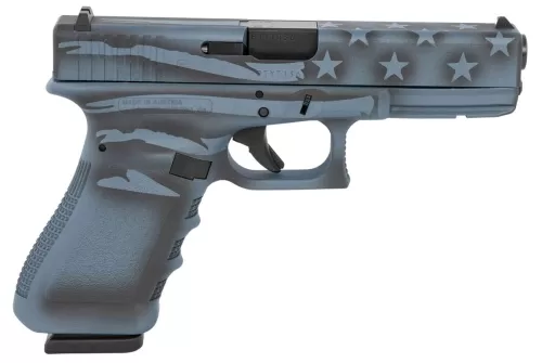 Glock G17 Gen3 9mm Pistol with Coyote Blue Titanium Flag Cerakote Finish