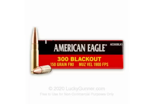 Federal American Eagle 300 AAC Blackout Ammo 150 Grain Full Metal Jacket Case of 500 (25 Boxes of 20)