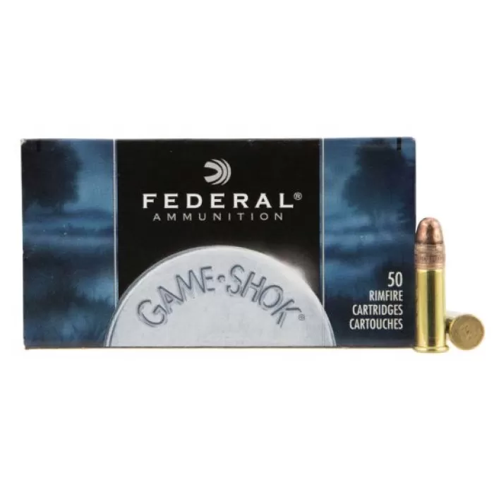 Federal Game-Shok 22LR Ammo 40 Grain Copper Plated Solid Point - 710 Federal Game-Shok 22LR Ammo 40 Grain Copper Plated Solid Point - 710