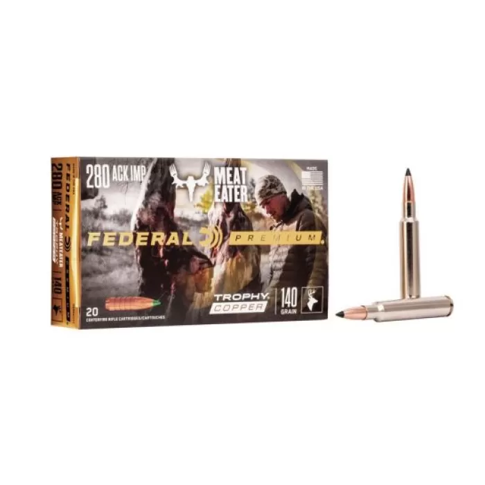 Federal Trophy Copper .280 Ackley Improved 140 gr 20 Rounds Ammunition - P280A1TC1 Federal Trophy Copper .280 Ackley Improved 140 gr 20 Rounds Ammunition - P280A1TC1