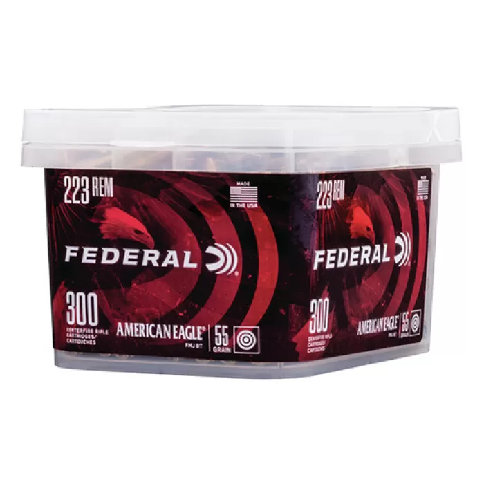 FEDERAL American Eagle 223 Remington 55GR FMJ BT Box OF 300 AE223BUK FEDERAL American Eagle 223 Remington 55GR FMJ BT Box OF 300 AE223BUK