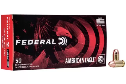 Federal American Eagle 380ACP 95 Grain Full Metal Jacket 50 Rd Bx - Dirty Bird Industries
