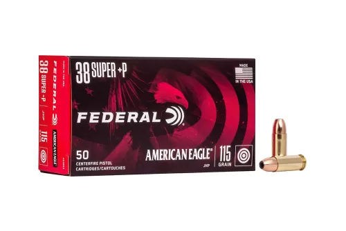 Federal AE38S3 American Eagle 38 Super +P 115 gr Jacketed Hollow Point (JHP) 50 Bx - Dirty Bird Industries
