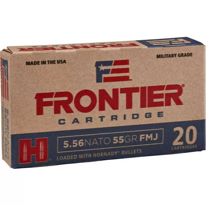 Hornady: Frontier 5.56 NATO, 55gr FMJ, 500/Case Hornady: Frontier 5.56 NATO, 55gr FMJ, 500/Case
