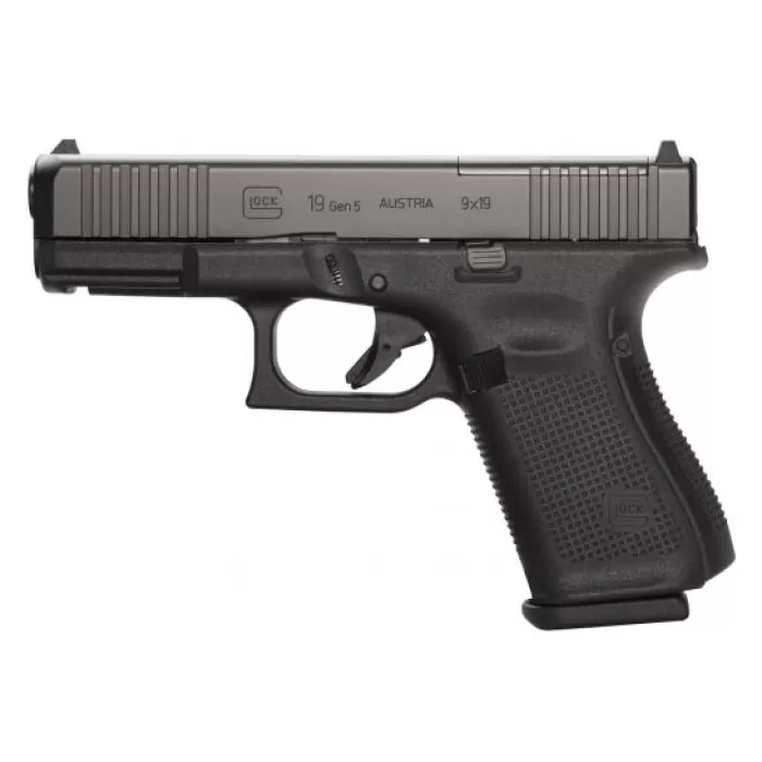 Glock 19 Gen 5 MOS FS 10 Round 9mm Pistol, Black - PA195S201MOS Glock 19 Gen 5 MOS FS 10 Round 9mm Pistol, Black - PA195S201MOS
