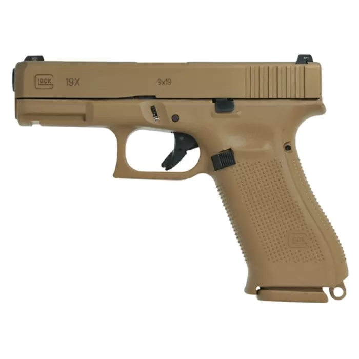 Glock G19x15us G19x Compact Crossover 9Mm Luger 4.02" Glock Marksman Barrel 15+1, Bronze Nitron Frame & Coyote Npvd Slide, Modular Backstrap, Ambidextrous Slide Stop, Safe Action Trigger (Us Made) Glock G19x15us G19x Compact Crossover 9Mm Luger 4.02" Glock Marksman Barrel 15+1, Bronze Nitron Frame & Coyote Npvd Slide, Modular Backstrap, Ambidextrous Slide Stop, Safe Action Trigger (Us Made)