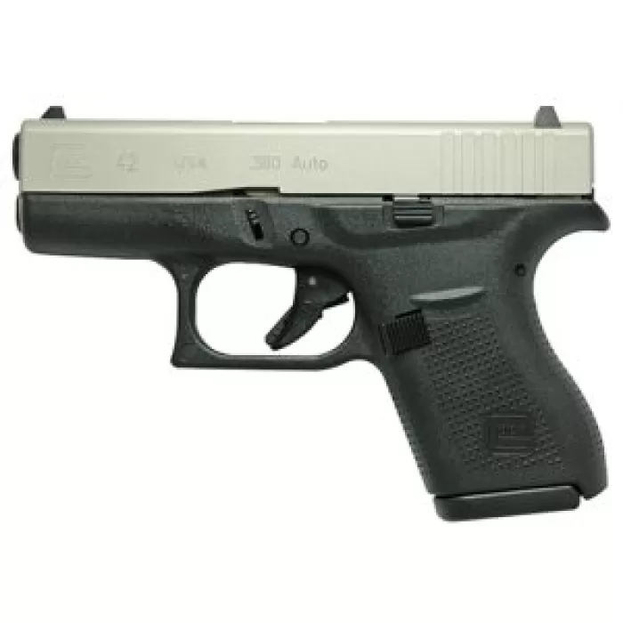 Glock 42 380Acp Black/Silver 6Rd UI4250201ALUMSLIDE Glock 42 380Acp Black/Silver 6Rd UI4250201ALUMSLIDE