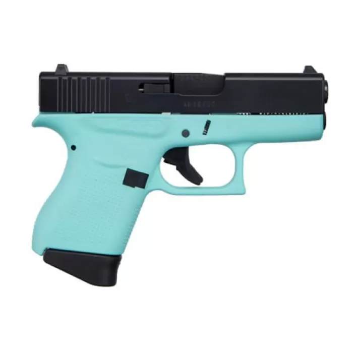 Glock 43 9mm Pistol, Robin's Egg Blue/Black - ACG-00835 Glock 43 9mm Pistol, Robin's Egg Blue/Black - ACG-00835