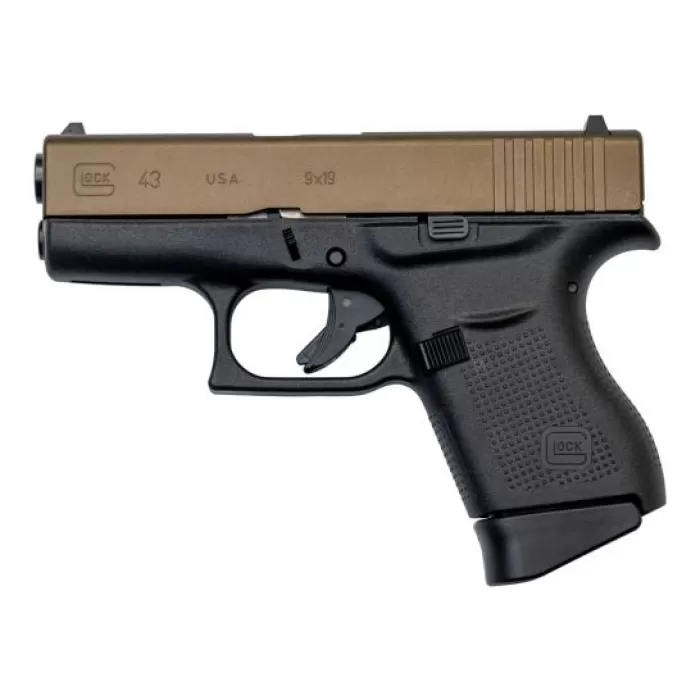 Glock 43 US 9mm Pistol, Burnt Bronze/Black - UI4350201BB Glock 43 US 9mm Pistol, Burnt Bronze/Black - UI4350201BB