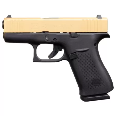 Glock 43X FS 9mm Pistol, Gold/Black - ACG-57005