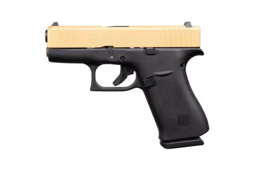 Glock 43X FS 9mm Pistol, Gold/Black - ACG-57005