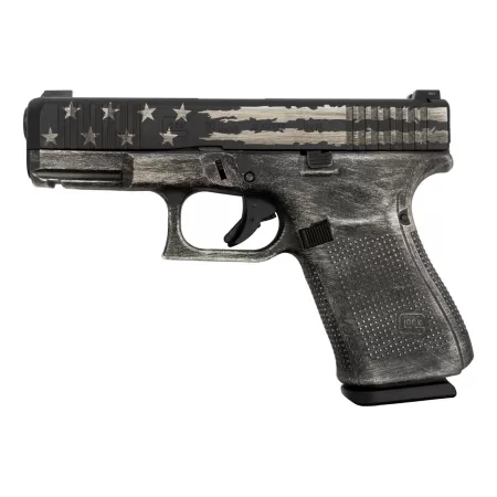 Glock 19 Flag 9mm Luger 4in Black Cerakote Pistol - 15+1 Rounds