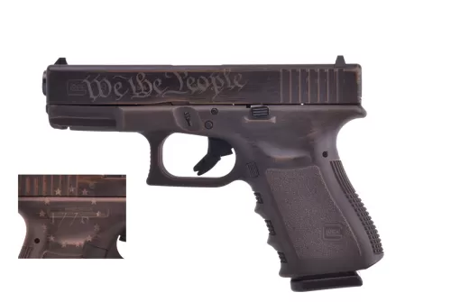 Glock G19 Gen3 USA 9mm, 4" Barrel, Fixed Sights, "We the People" Cerakote, 15rd