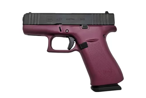 Glock 43X 9mm Luger 3.41in Black Cherry Cerakote Pistol - 10+1 Rounds