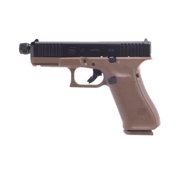 Glock 45 Gen5 MOS AUS 9mm, 4" Threaded Barrel, FDE, 17rd Glock 45 Gen5 MOS AUS 9mm, 4" Threaded Barrel, FDE, 17rd