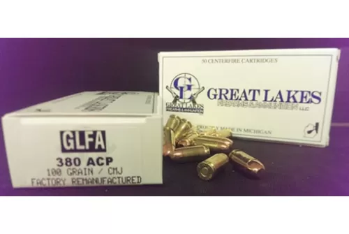 GREAT LAKES FIREARMS & AMMO LAKES AMMO .380ACP 100GR. FMJ 50-PACK A686675