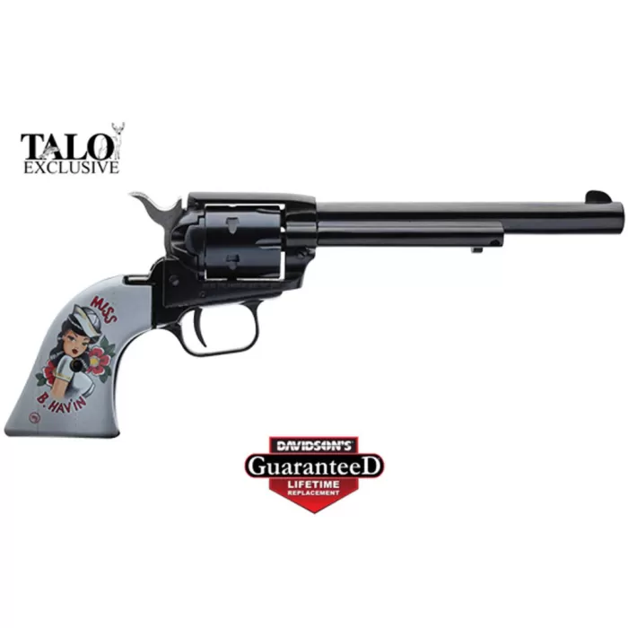Heritage Rough Rider 22 LR Single Action Revolver with 6.5 inch Barrel and Miss B. Havin Grips Heritage Rough Rider 22 LR Single Action Revolver with 6.5 inch Barrel and Miss B. Havin Grips