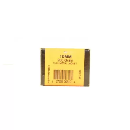 HSM 10MM 200gr FMJ Ammunition New Manufactured 50rds - HSM-10MM-8-N