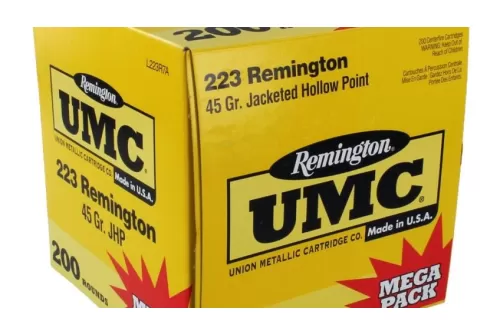 Remington UMC Rifle Ammunition .223 Rem 45 gr. JHP 3550 fps 200/ct