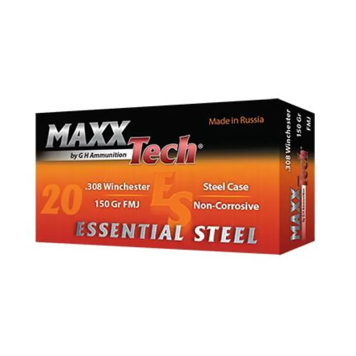 MaxxTech Ammo Essential Steel .308 Win 150 gr FMJ 500rds