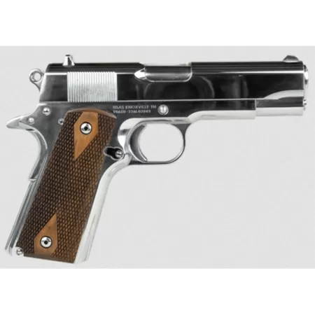 Sds Imports 10100112 1911A1 Desperado 38 Super/9Mm Luger 9+1 4.25" Hard Chrome Plated Barrel, High Polished Chomium Coated Serrated Steel Slide & Frame W/Beavertail, Checkered Wood Grips 1911A1DESPERADO