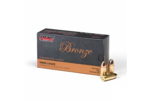 PMC Bronze Handgun Ammunition 9mm Luger 124 gr FMJ 1110 fps 1000/ct