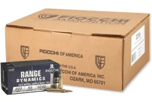 Fiocchi 223A Training Dynamics  223 Rem 55 gr Full Metal Jacket Boat Tail (FMJBT) 1000rd CASE