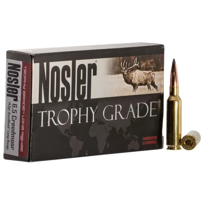 Nosler 60105 Trophy Grade Long Range 6.5 Creedmoor 142 gr AccuBond 20 Bx/ 10 Cs Nosler 60105 Trophy Grade Long Range 6.5 Creedmoor 142 gr AccuBond 20 Bx/ 10 Cs