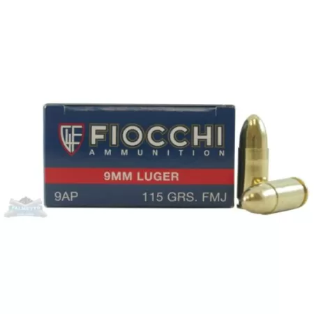 Fiocchi 9mm 115gr FMJ 50 Rounds Ammunition - 9AP