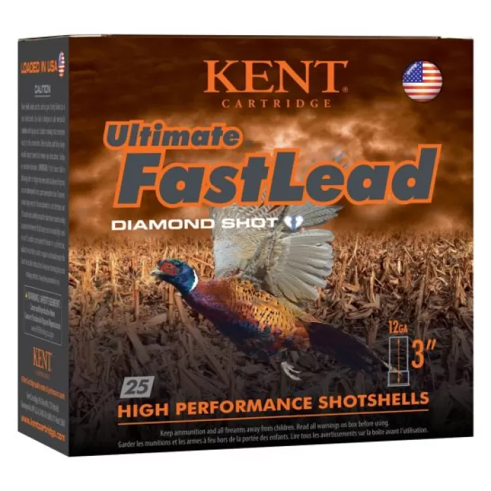 Kent Cartridge Ultimate Fast Lead 12 Gauge 3" 1 3/4 oz 5 Shot, 25 Rounds - K123UFL505 Kent Cartridge Ultimate Fast Lead 12 Gauge 3" 1 3/4 oz 5 Shot, 25 Rounds - K123UFL505