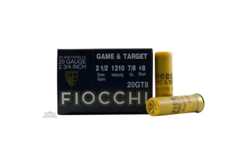 Fiocchi 20ga 2.75" 7/8oz #8 Game Load Shotshell Ammunition 25rds - 20GT8