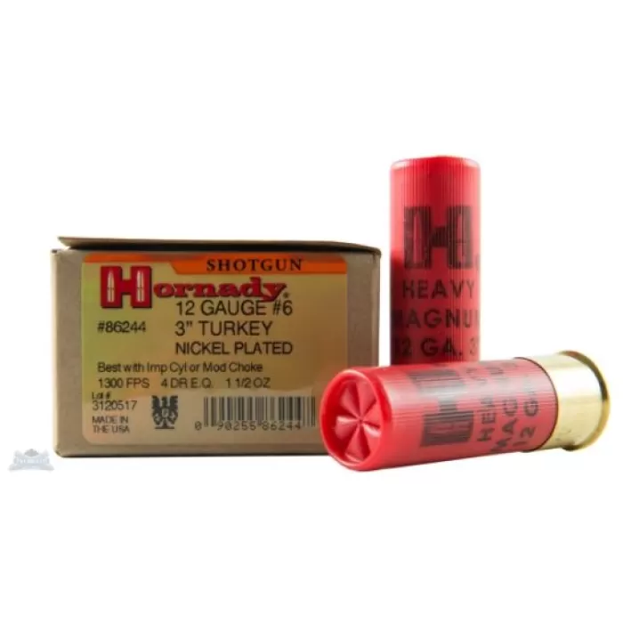 Hornady 12ga #6 Nickel 3" Heavy Magnum Turkey Ammunition 10rds - 86244 Hornady 12ga #6 Nickel 3" Heavy Magnum Turkey Ammunition 10rds - 86244