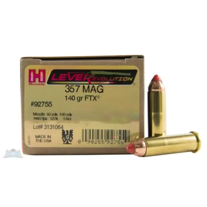 Hornady 92755 LEVERevolution  357 Mag 140 gr Flex Tip eXpanding 25 Bx/ 10 Cs