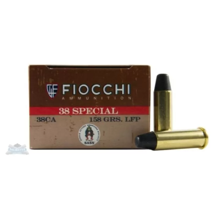 Fiocchi 38CA Cowboy Action 38 Special 158 gr Lead Flat Point 50 Per Box 10 UPC: 762344707525 Fiocchi 38CA Cowboy Action 38 Special 158 gr Lead Flat Point 50 Per Box 10 UPC: 762344707525
