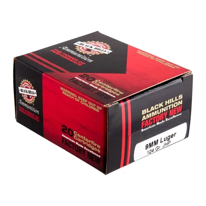 9MM LUGER AMMO - 9mm Luger 124gr JHP 20/Box