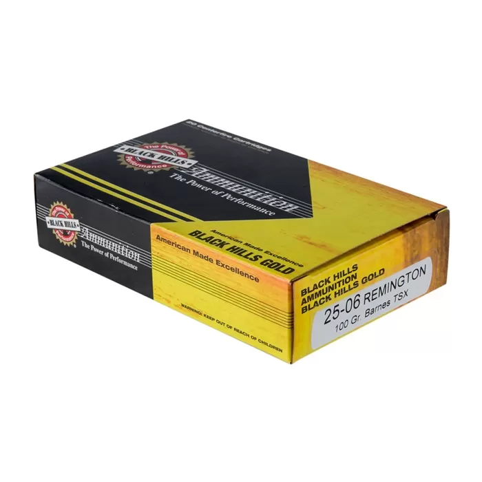 25-06 Rem - 100 Grain Barnes TSX - Black Hills Gold - 20 Rounds 25-06 Rem - 100 Grain Barnes TSX - Black Hills Gold - 20 Rounds
