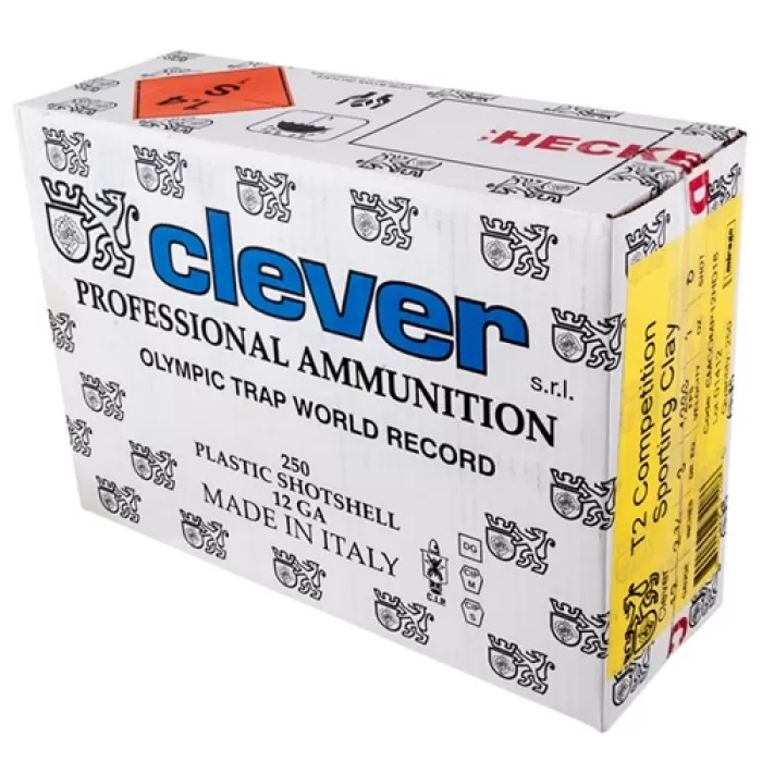 Clever T2 Competition 12 Gauge Trap Loads 2 3/4 1oz 8 Shot 1280 FPS -250ct CASE Clever T2 Competition 12 Gauge Trap Loads 2 3/4 1oz 8 Shot 1280 FPS -250ct CASE