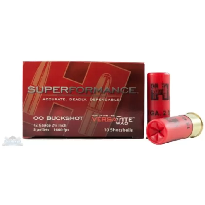 Hornady 12 GA 2-3/4u201d 00 Superformance Buckshot 10 Rounds Ammunition -  86246