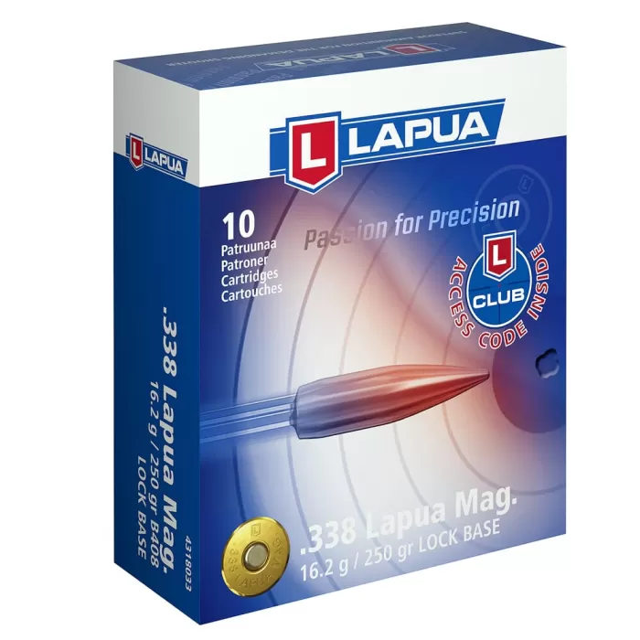 LOCK BASE AMMO 338 LAPUA MAGNUM 250GR FMJ-BT LOCK BASE AMMO 338 LAPUA MAGNUM 250GR FMJ-BT