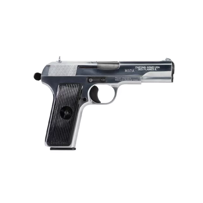 Zastava Arms M57a Pistol 7.62X25mm 9Rd Chrome/Synthetic H5762C Zastava Arms M57a Pistol 7.62X25mm 9Rd Chrome/Synthetic H5762C