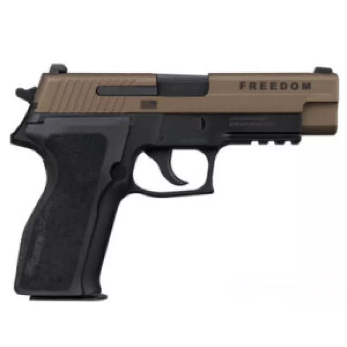 Sig Sauer E26R9BSSFBZ P226 Freedom Limited Edition Full Size 9mm Luger 15+1 4.40" Black Carbon Steel Barrel, Bronze Cerakote w/Freedom Engraving Stainless Steel Serrated Slide, Black Anodized Aluminum